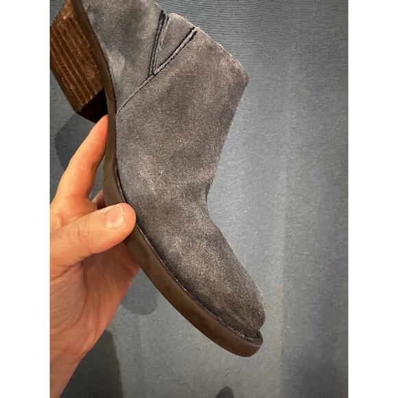 BORN Women's 8.5 Suede Heeled Mule Grayish Blue Slip On Comfort Shoe - Picture 2 of 8